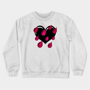 Weeping Heart, Black and Red Crewneck Sweatshirt